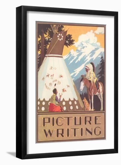 Picture Writing, Indian Drawing Pictographs on Tepee-null-Framed Art Print