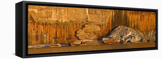 Pictured Rocks Near a Lake, Pictured Rocks National Lakeshore, Lake Superior, Upper Peninsula-null-Framed Stretched Canvas
