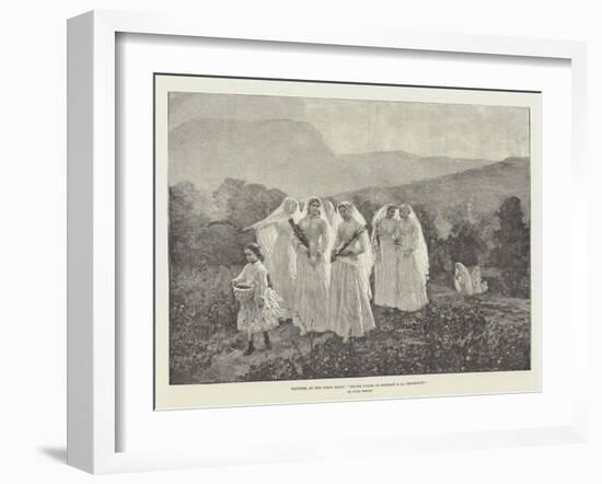 Pictures at the Paris Salon, Jeunes Filles Se Rendant a La Procession-Jules Breton-Framed Giclee Print