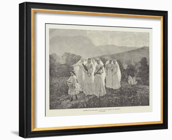 Pictures at the Paris Salon, Jeunes Filles Se Rendant a La Procession-Jules Breton-Framed Giclee Print