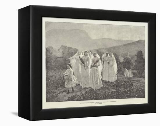 Pictures at the Paris Salon, Jeunes Filles Se Rendant a La Procession-Jules Breton-Framed Premier Image Canvas