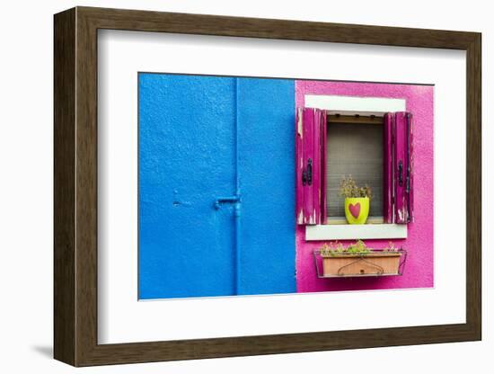 Picturesque Colourful Detail of a Painted House in Burano, Veneto, Italy-Stefano Politi Markovina-Framed Photographic Print
