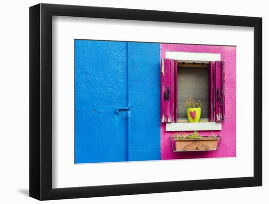 Picturesque Colourful Detail of a Painted House in Burano, Veneto, Italy-Stefano Politi Markovina-Framed Photographic Print