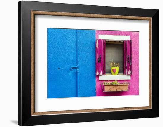 Picturesque Colourful Detail of a Painted House in Burano, Veneto, Italy-Stefano Politi Markovina-Framed Photographic Print