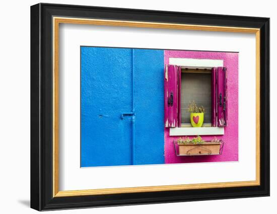 Picturesque Colourful Detail of a Painted House in Burano, Veneto, Italy-Stefano Politi Markovina-Framed Photographic Print