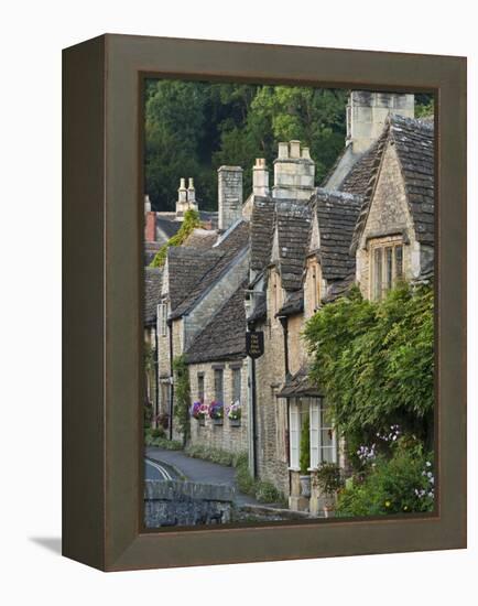 Picturesque Cottages in the Beautiful Cotswolds Village of Castle Combe, Wiltshire, England-Adam Burton-Framed Premier Image Canvas