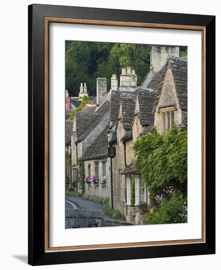 Picturesque Cottages in the Beautiful Cotswolds Village of Castle Combe, Wiltshire, England-Adam Burton-Framed Photographic Print