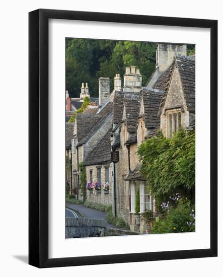 Picturesque Cottages in the Beautiful Cotswolds Village of Castle Combe, Wiltshire, England-Adam Burton-Framed Photographic Print