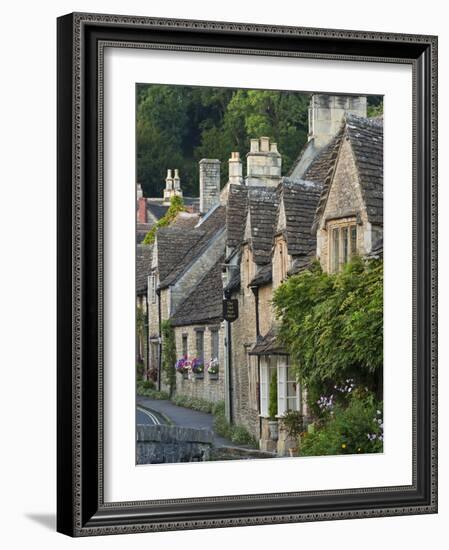 Picturesque Cottages in the Beautiful Cotswolds Village of Castle Combe, Wiltshire, England-Adam Burton-Framed Photographic Print