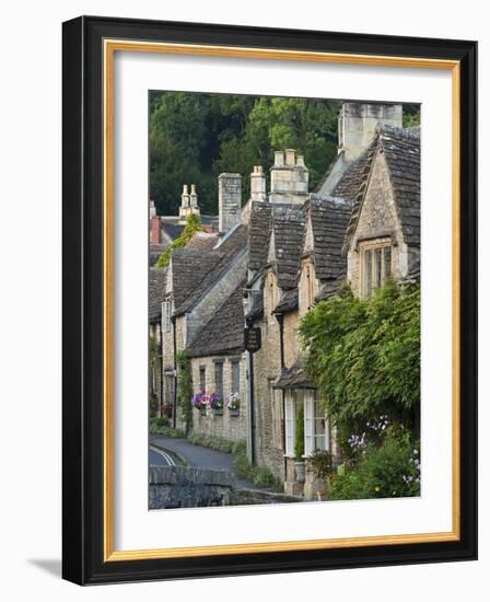 Picturesque Cottages in the Beautiful Cotswolds Village of Castle Combe, Wiltshire, England-Adam Burton-Framed Photographic Print