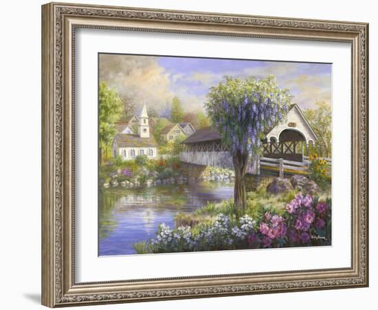 Picturesque Covered Bridge-Nicky Boehme-Framed Giclee Print