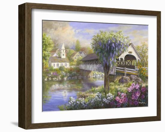 Picturesque Covered Bridge-Nicky Boehme-Framed Giclee Print