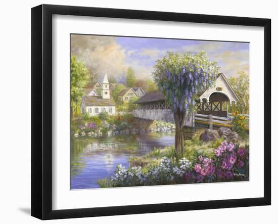 Picturesque Covered Bridge-Nicky Boehme-Framed Giclee Print