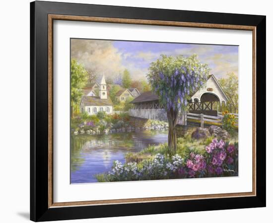 Picturesque Covered Bridge-Nicky Boehme-Framed Giclee Print