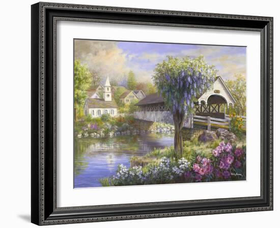 Picturesque Covered Bridge-Nicky Boehme-Framed Giclee Print
