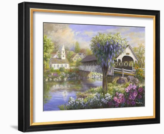 Picturesque Covered Bridge-Nicky Boehme-Framed Giclee Print