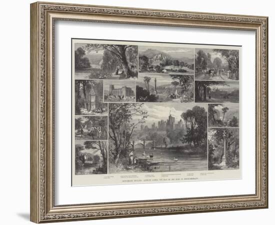 Picturesque England, Alnwick Castle, the Seat of the Duke of Northumberland-James Burrell Smith-Framed Giclee Print