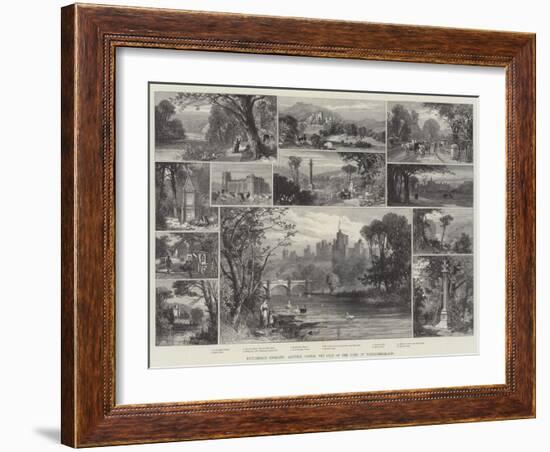 Picturesque England, Alnwick Castle, the Seat of the Duke of Northumberland-James Burrell Smith-Framed Giclee Print