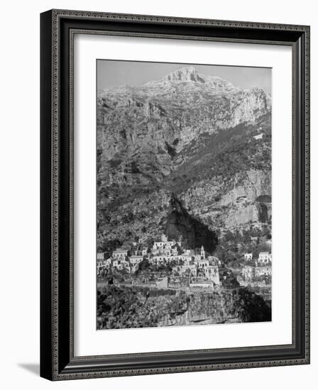 Picturesque Fishing Town on Side of Mountain on the Sorrento Peninsula, South of Amalfi-Alfred Eisenstaedt-Framed Photographic Print