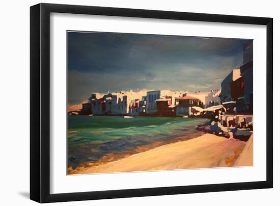 Picturesque Little Venice In Mykonos Greece-Markus Bleichner-Framed Art Print