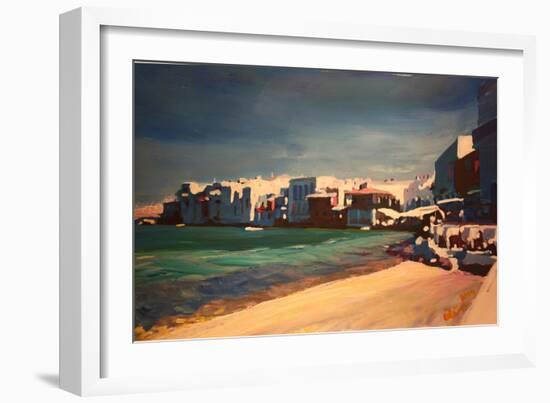 Picturesque Little Venice In Mykonos Greece-Markus Bleichner-Framed Art Print