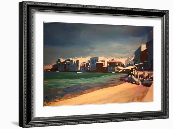 Picturesque Little Venice In Mykonos Greece-Markus Bleichner-Framed Art Print