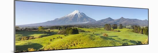 Picturesque Mount Taranaki (Egmont) and Rural Landscape, Taranaki, North Island, New Zealand-Doug Pearson-Mounted Photographic Print