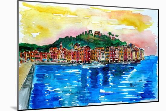 Picturesque Portofino Harbour in Ligure Italy-Markus Bleichner-Mounted Art Print