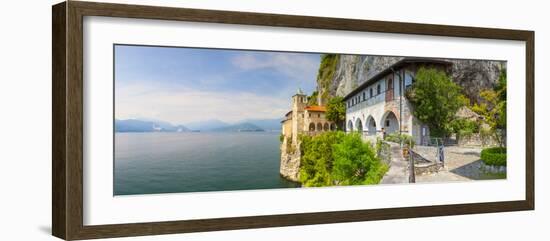 Picturesque Santa Caterina Del Sasso Hermitage, Lake Maggiore, Piedmont, Italy-Doug Pearson-Framed Photographic Print