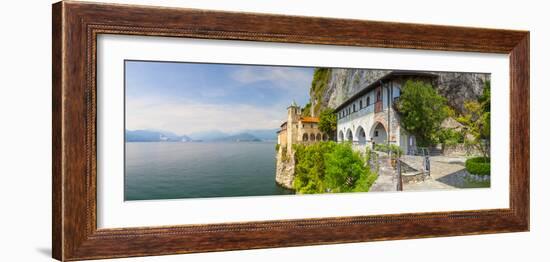 Picturesque Santa Caterina Del Sasso Hermitage, Lake Maggiore, Piedmont, Italy-Doug Pearson-Framed Photographic Print