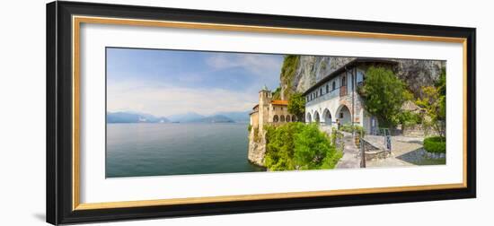 Picturesque Santa Caterina Del Sasso Hermitage, Lake Maggiore, Piedmont, Italy-Doug Pearson-Framed Photographic Print