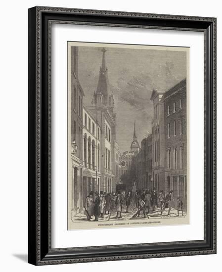 Picturesque Sketches of London, Lombard-Street-John Wykeham Archer-Framed Giclee Print