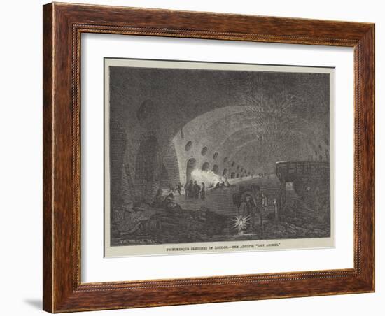 Picturesque Sketches of London, the Adelphi Dry Arches-John Wykeham Archer-Framed Giclee Print