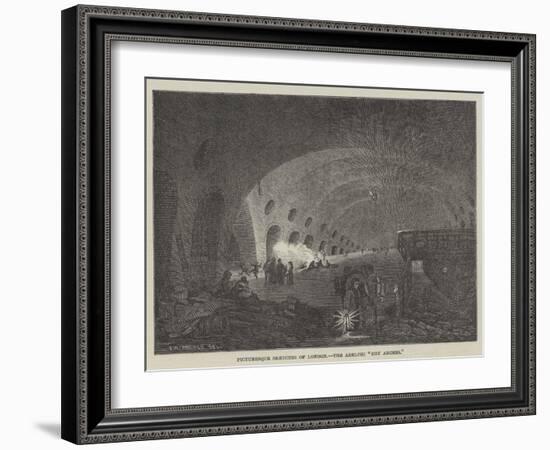 Picturesque Sketches of London, the Adelphi Dry Arches-John Wykeham Archer-Framed Giclee Print