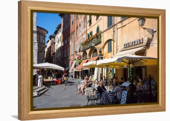 Picturesque Street in Lucca, Tuscany, Italy, Europe-Peter Groenendijk-Framed Premier Image Canvas