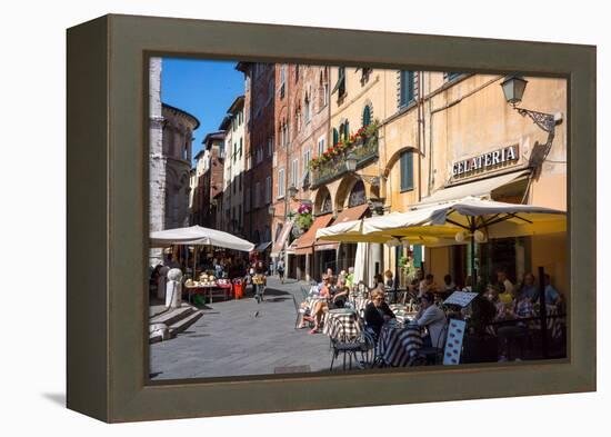 Picturesque Street in Lucca, Tuscany, Italy, Europe-Peter Groenendijk-Framed Premier Image Canvas