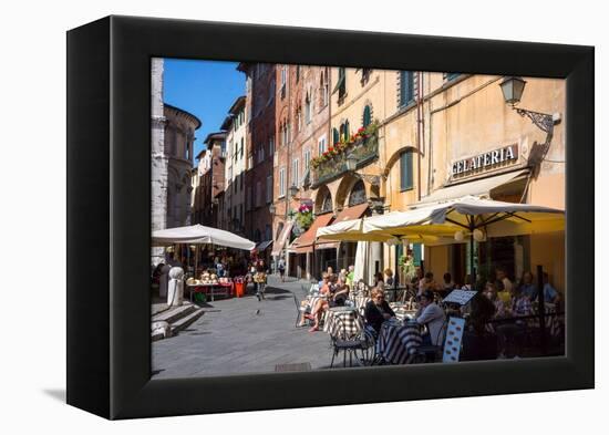 Picturesque Street in Lucca, Tuscany, Italy, Europe-Peter Groenendijk-Framed Premier Image Canvas