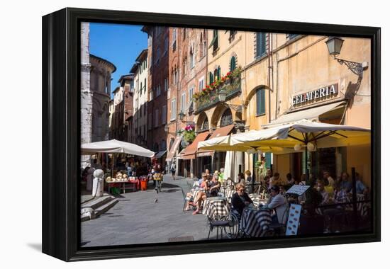 Picturesque Street in Lucca, Tuscany, Italy, Europe-Peter Groenendijk-Framed Premier Image Canvas