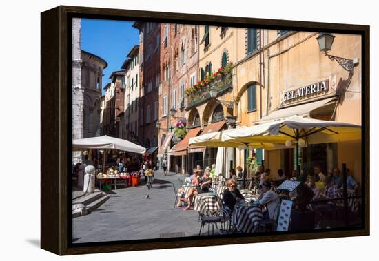 Picturesque Street in Lucca, Tuscany, Italy, Europe-Peter Groenendijk-Framed Premier Image Canvas