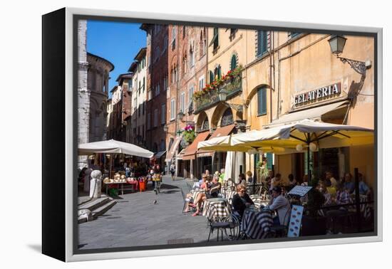 Picturesque Street in Lucca, Tuscany, Italy, Europe-Peter Groenendijk-Framed Premier Image Canvas