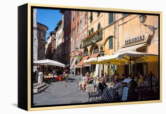 Picturesque Street in Lucca, Tuscany, Italy, Europe-Peter Groenendijk-Framed Premier Image Canvas