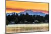 Picturesque sunset view over the Olympic Peninsula mountains, Bremerton, Kitsap Peninsula, Washingt-Stefano Politi Markovina-Mounted Photographic Print