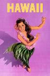 Hawaiian Hula Girl Vintage Travel Poster-Piddix-Art Print