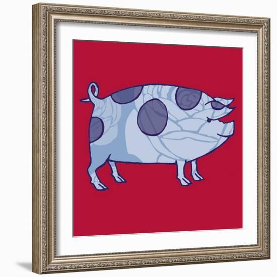 Piddle Valley Pig, 2005-Sarah Hough-Framed Giclee Print
