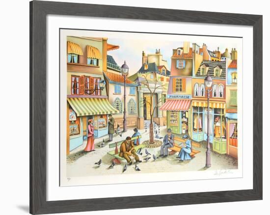 Pidgeon Feeder-Ari Gradus-Framed Collectable Print