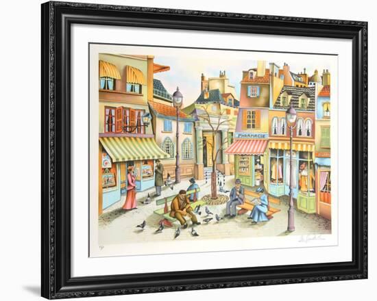 Pidgeon Feeder-Ari Gradus-Framed Collectable Print