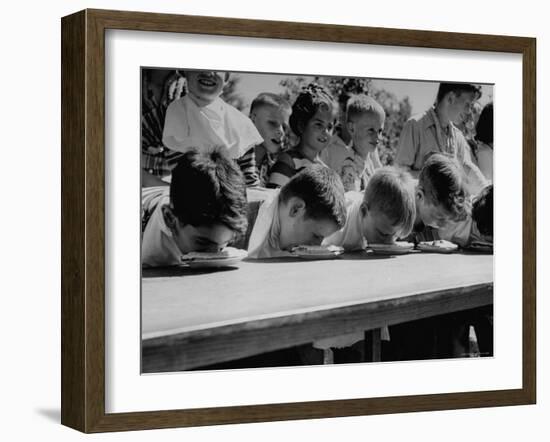 Pie Eating Contest During Church Social-Al Fenn-Framed Photographic Print