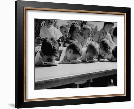 Pie Eating Contest During Church Social-Al Fenn-Framed Photographic Print