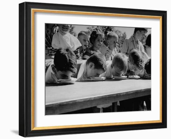 Pie Eating Contest During Church Social-Al Fenn-Framed Photographic Print