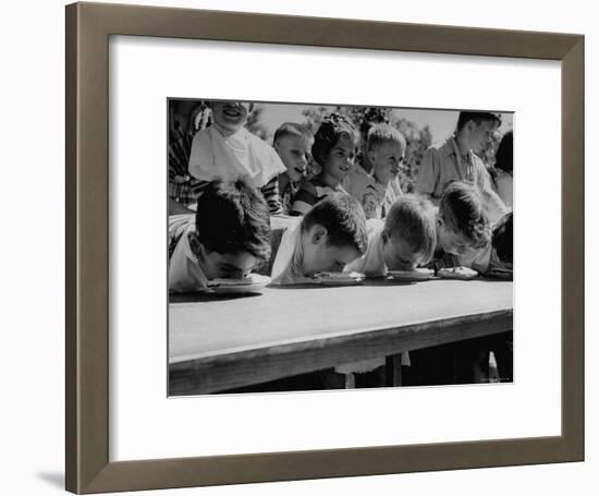 Pie Eating Contest During Church Social-Al Fenn-Framed Photographic Print